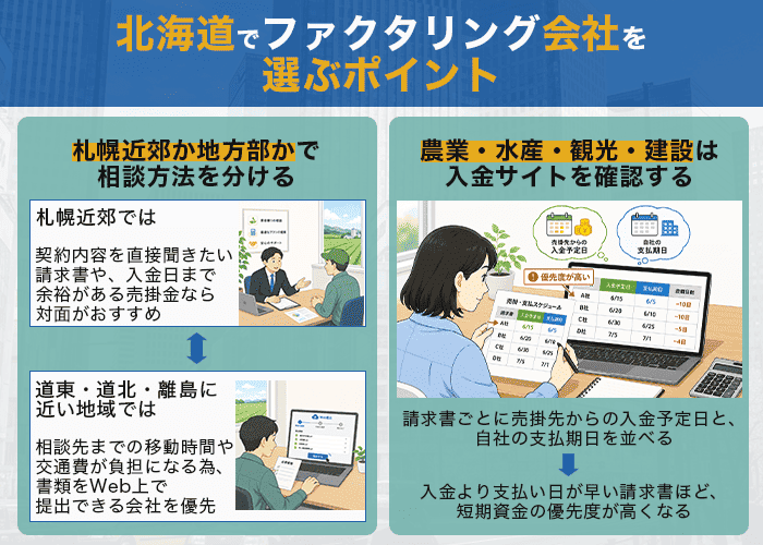 北海道でファクタリング会社を選ぶポイント