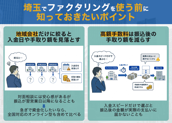 埼玉でファクタリングを使う前に知っておきたいポイント