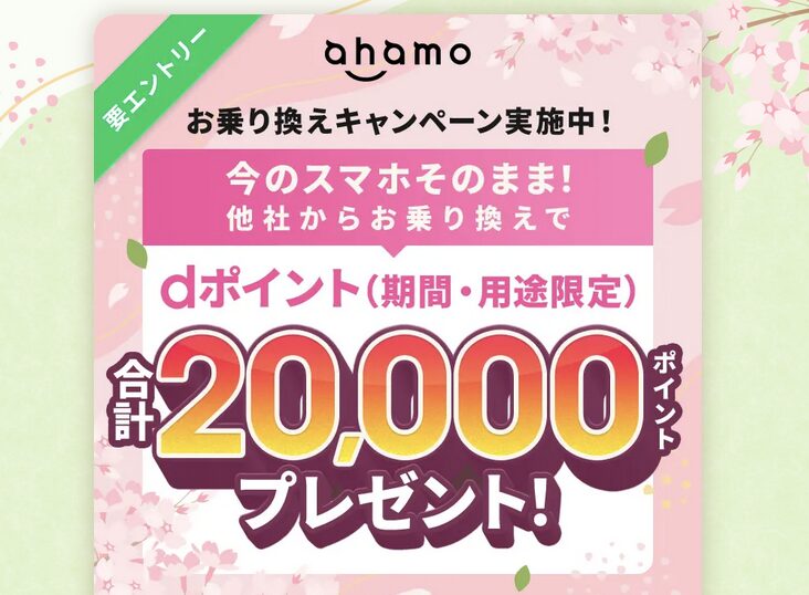 ahamoのSIMのみ乗換キャンペーン