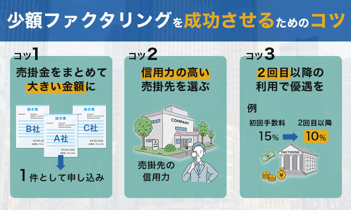 少額ファクタリングを成功させるためのコツ