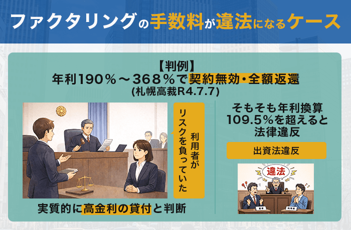 ファクタリングの手数料が違法になるケース