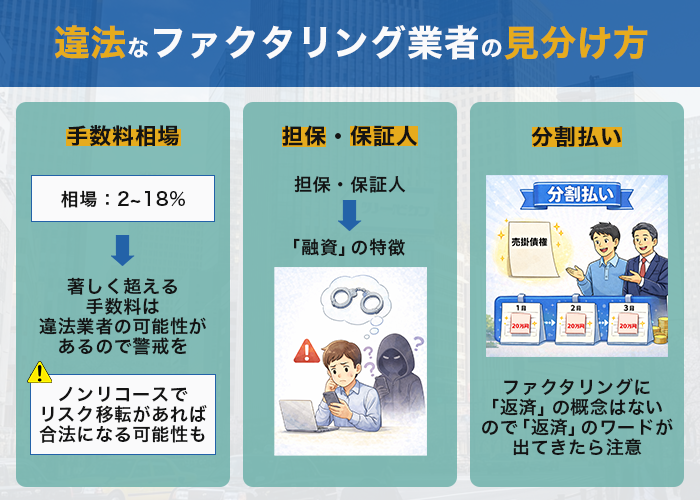 違法なファクタリング業者の見分け方5選