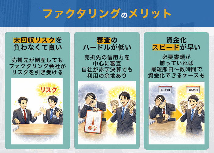 ファクタリングのメリット