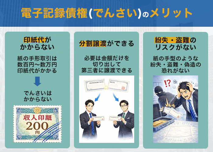 電子記録債権（でんさい）のメリット
