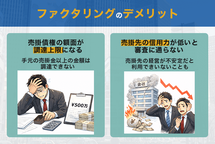ファクタリングのデメリット