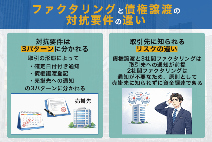 ファクタリングと債権譲渡の対抗要件の違い