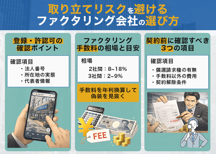 取り立てリスクを避けるファクタリング会社の選び方