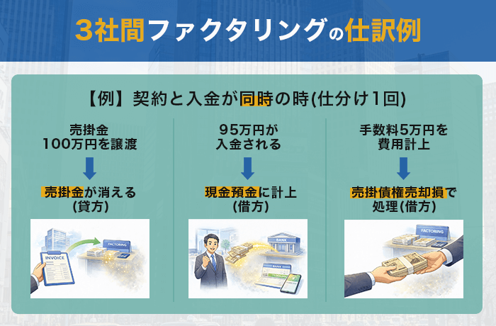 3社間ファクタリングの仕訳例