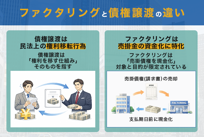 ファクタリングと債権譲渡の違い