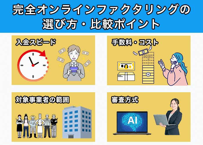 完全オンラインファクタリングの選び方・比較ポイント