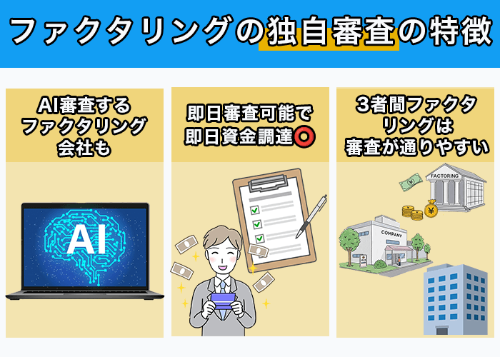 ファクタリング独自審査の特徴
