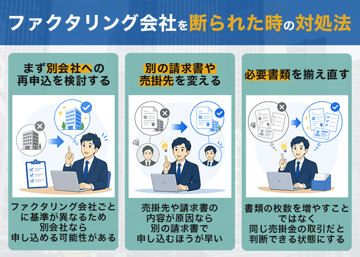 ファクタリングを断られた時の対処法