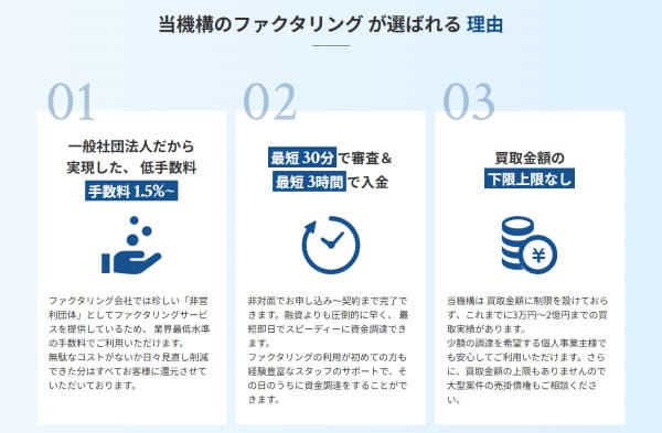 日本中小企業金融サポート機構は最短3時間で入金