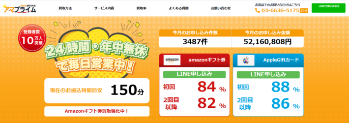 おすすめのAmazonギフトカード買取サイト「アマプライス」