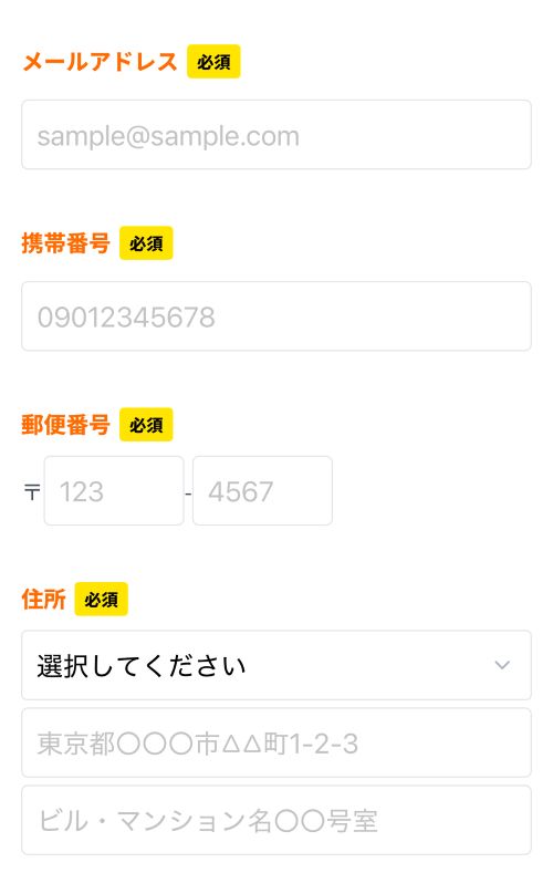 クイックマネープラスメールアドレス入力画面