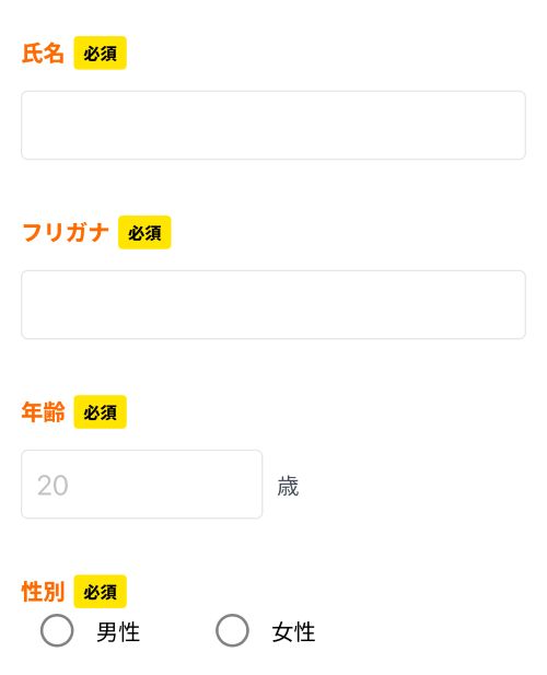 クイックマネープラス氏名入力画面