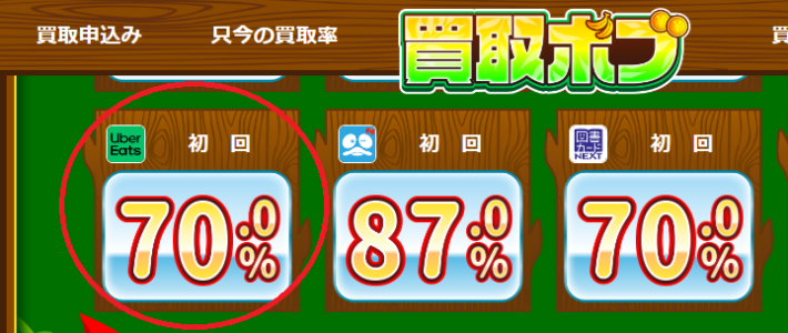 初回、2回目以降ともに70％程度の買取率