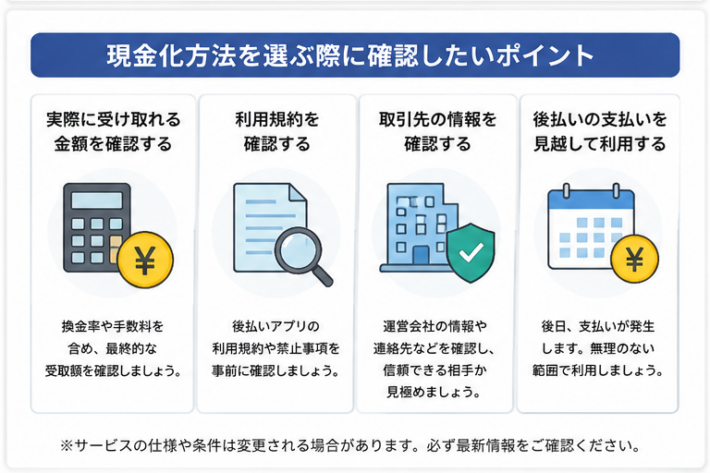 後払いアプリはどうやって現金化した？現金化方法を徹底調査！