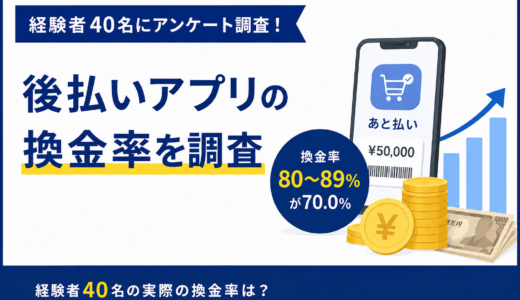 後払いアプリ現金化の換金率を調査｜経験者40名の実際の換金率は？