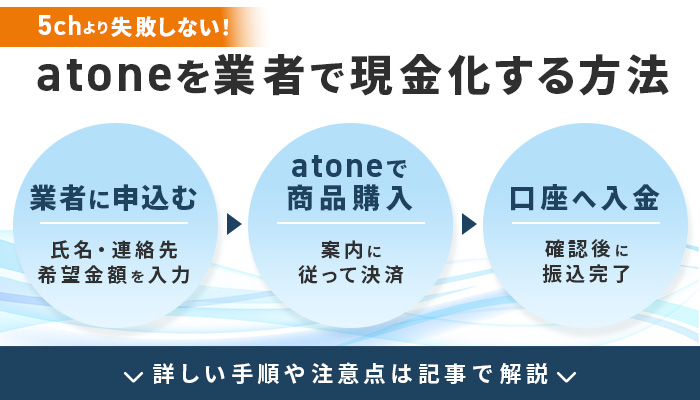 5chより失敗しない!atoneを業者で現金化する方法