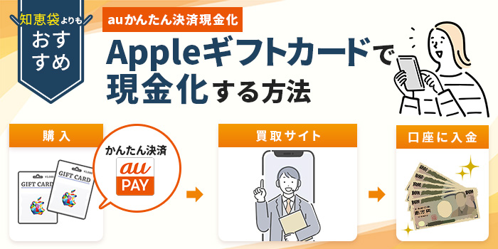 知恵袋よりもおすすめ!Appleギフトカードを使ったauかんたん決済現金化方法