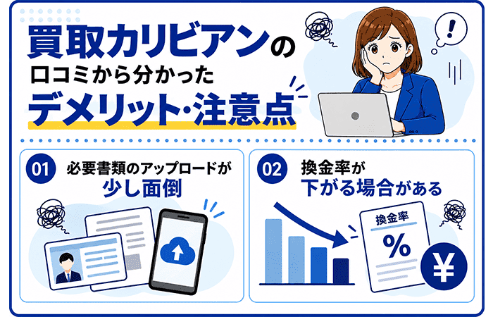 買取カリビアンの口コミから分かったデメリット・注意点
