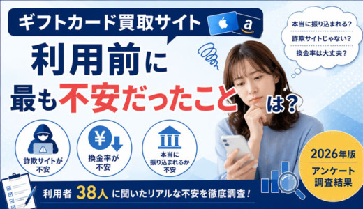 ギフトカード買取サイト利用前に最も不安だったことは？38人へのアンケート調査【2026年版】