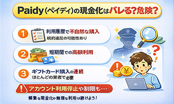 Paidy（ペイディ）の現金化はバレる？危険？