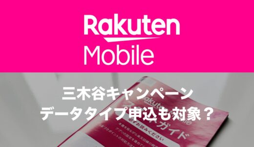 三木谷キャンペーンはデータタイプ申し込みも対象なのか解説。