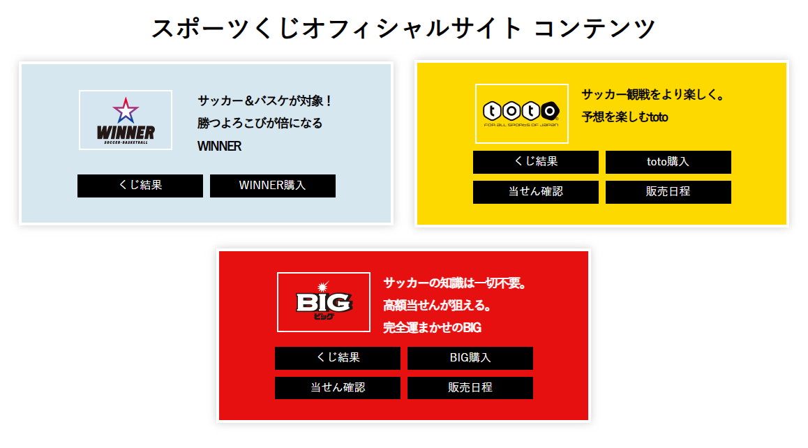 toto、BIG、winnerの3種類がある