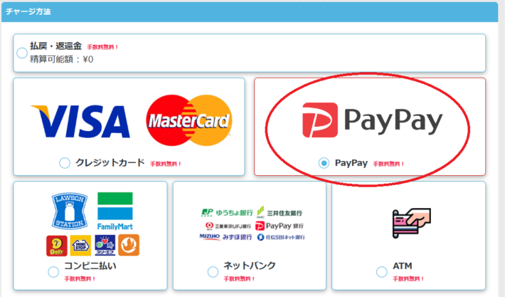 電子マネーではPayPayを使える