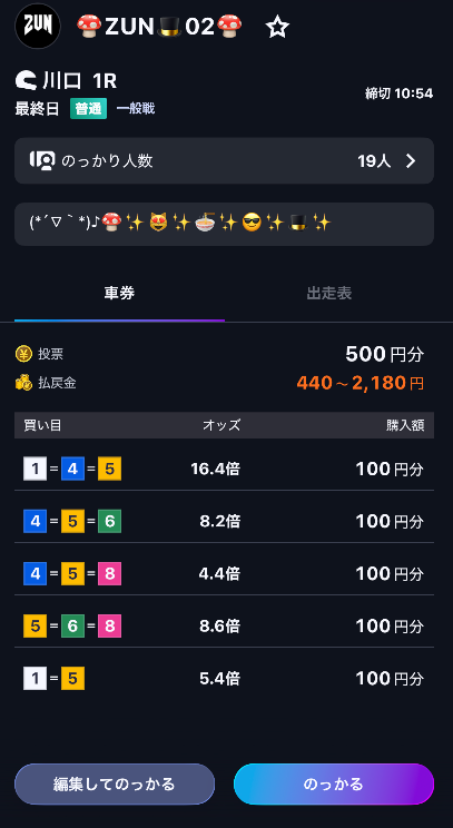 ティップスターの「のっかり」