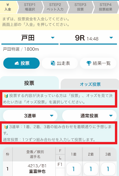 投票画面内では専門用語の解説が書かれている