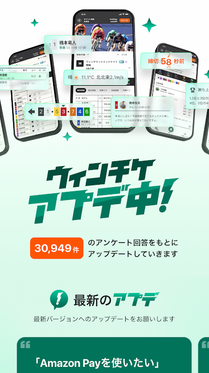ウィンチケットはユーザーの声を聞いてアップデートしている