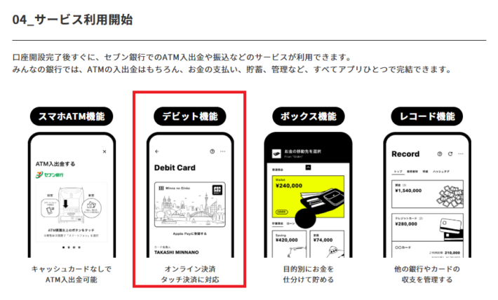 みんなの銀行デビットカードも、同時に発行される