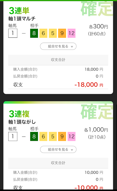 「南関AI予想」は3連複と3連単の予想が公開される