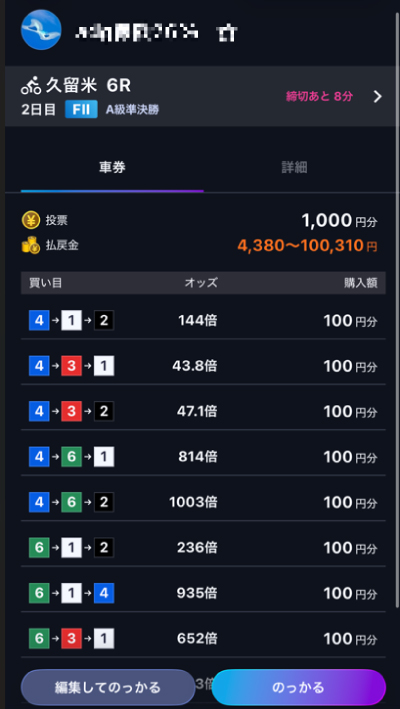 ユーザーによる予想公開機能