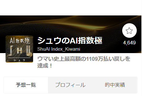「シュウのAI指数極」