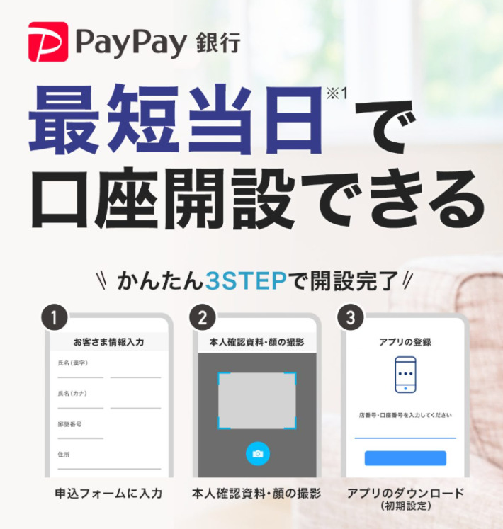 最短即日で口座を開設できる