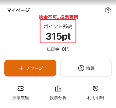 投票専用のポイントになる