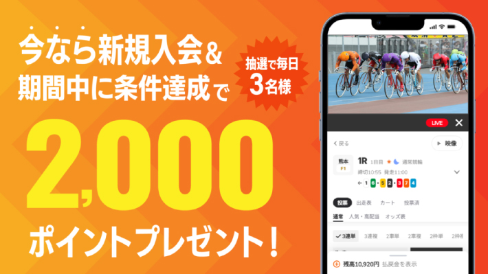 みんなの競輪の登録キャンペーン