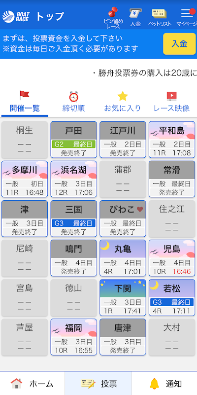 競艇のネット投票サイト