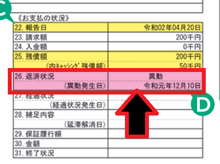 信用開示情報報告書