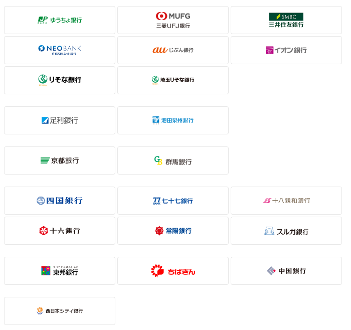 オッズパークの指定銀行一覧