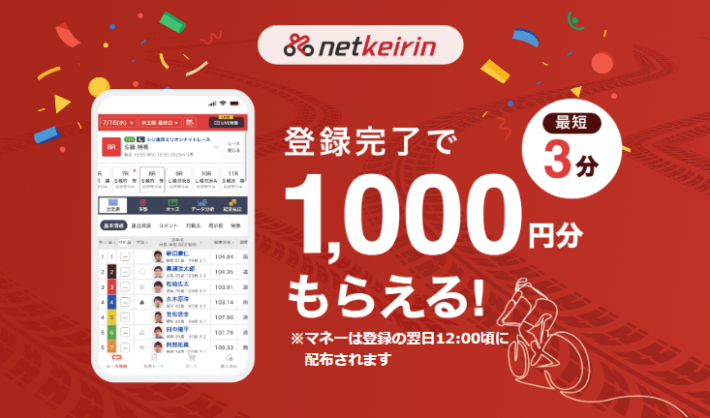 netkeirinの新規登録キャンペーン