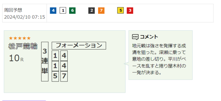 投票画面では記者による予想情報が公開される