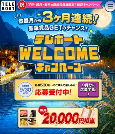 テレボートの新規登録キャンペーン