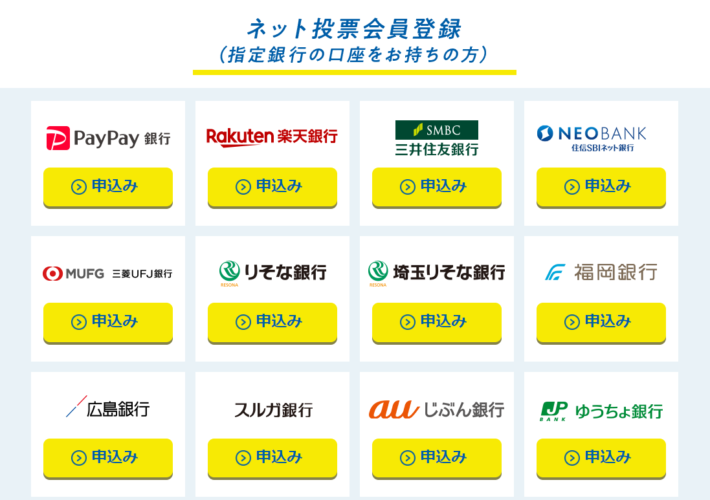 テレボートは銀行口座振替でのチャージのみに対応