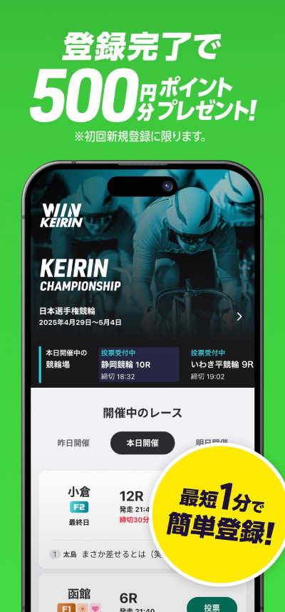 ウィンチケットの新規登録キャンペーン