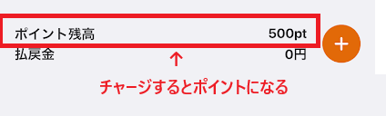 チャージするとポイントになる